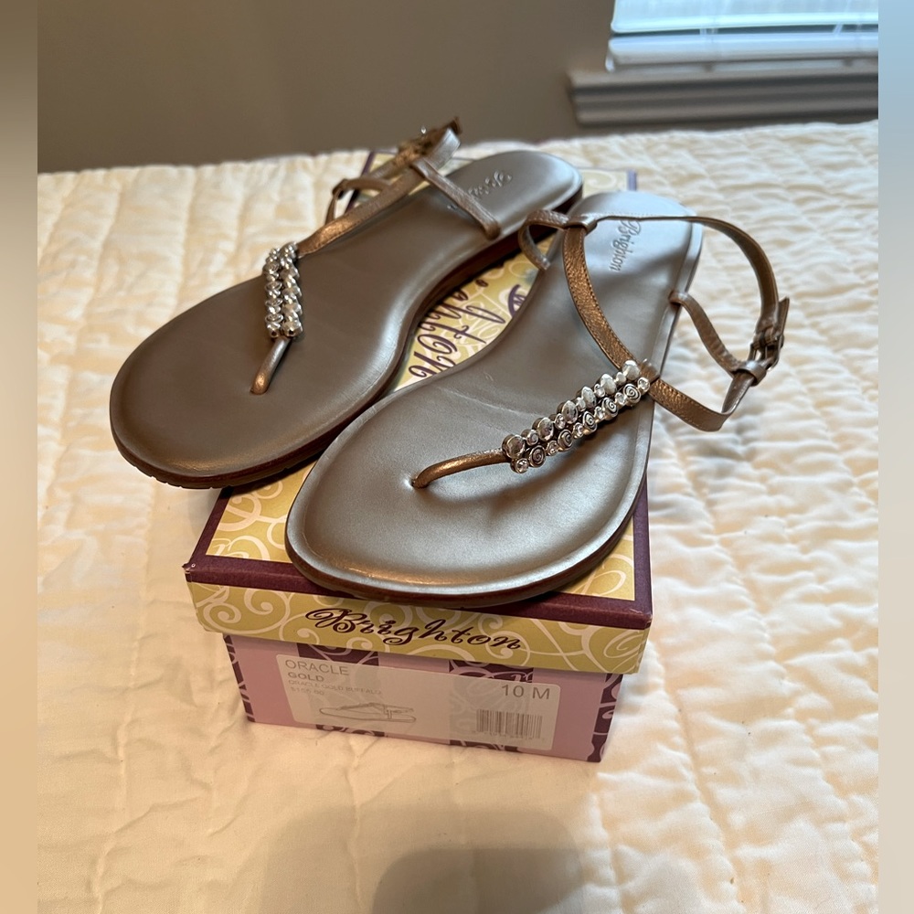 Brighton Gold Sandals Size 10M